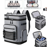 30L Camping Insulated Backpack Hot Cold Storage Gray V1142-LP1005009212286317