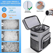 30L Camping Insulated Backpack Hot Cold Storage Gray V1142-LP1005009212286317