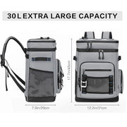 30L Camping Insulated Backpack Hot Cold Storage Gray V1142-LP1005009212286317