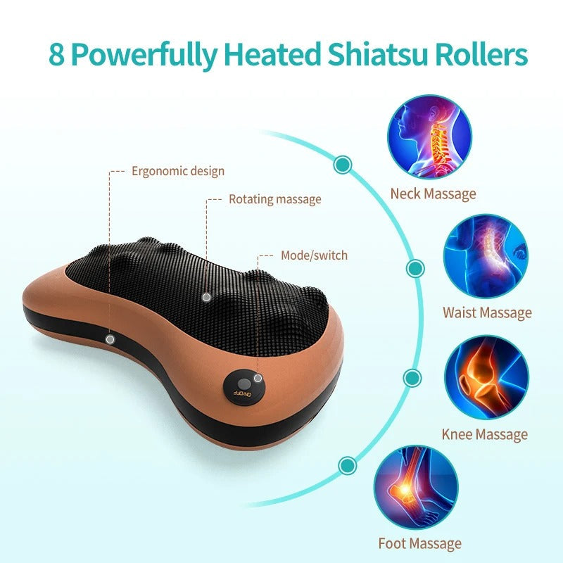 Electric Shiatsu Neck and Back Massage Pillow V1142-LP106399