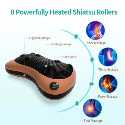 Electric Shiatsu Neck and Back Massage Pillow V1142-LP106399
