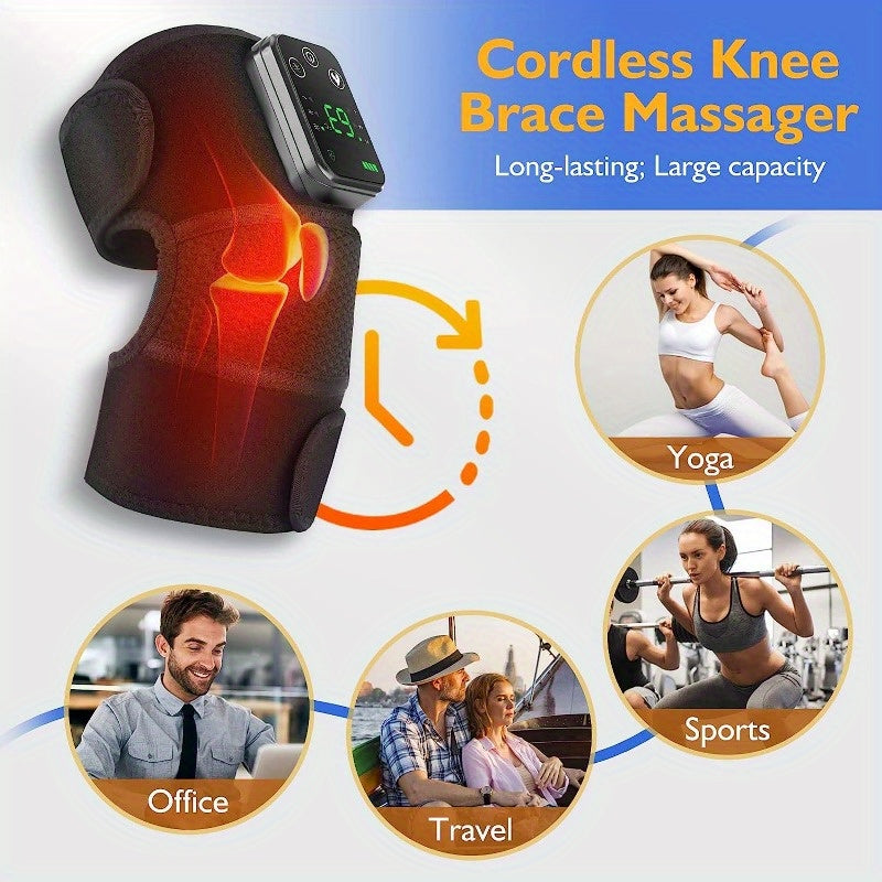 Cordless Heating Knee Pad With Massage Function - Black V1142-LP214975