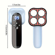 Rechargeable Handheld Massager With 4-Point Head(Blue) V1142-LP250367