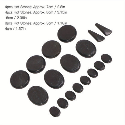 18Pcs Heated Basalt Massage Stones With Warmer Box V1142-LP316002