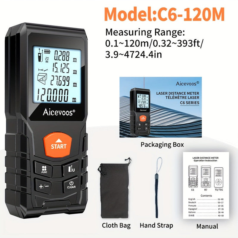 Laser Distance Meter with 120M Electronic Tool V1142-LP601099519461132
