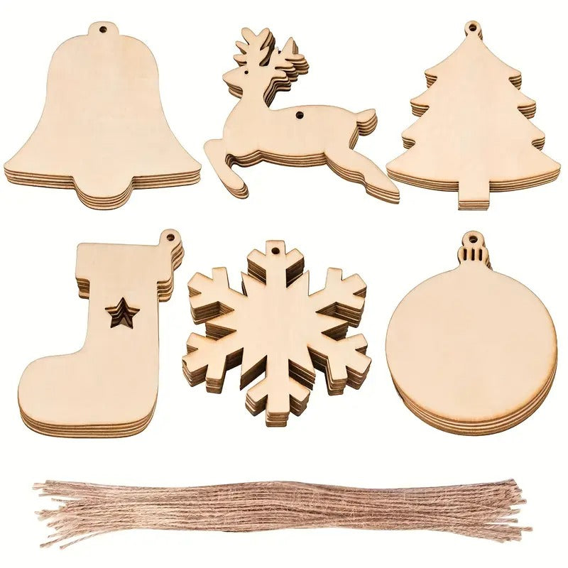 DIY Wooden Christmas Tree Ornaments Craft Set (60pcs) V1142-LP601099523281650