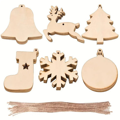 DIY Wooden Christmas Tree Ornaments Craft Set (60pcs) V1142-LP601099523281650