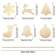 DIY Wooden Christmas Tree Ornaments Craft Set (60pcs) V1142-LP601099523281650