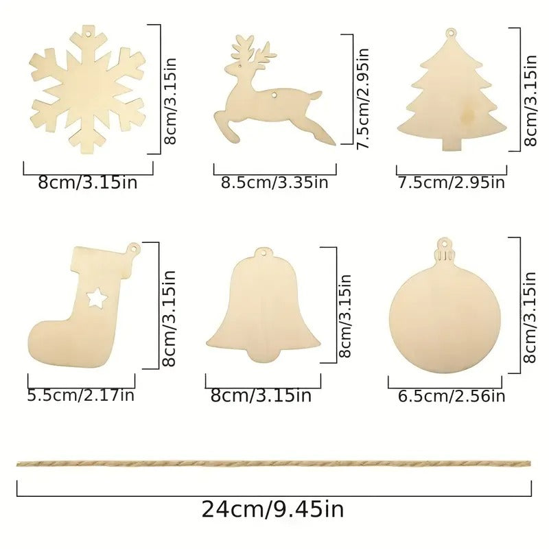 DIY Wooden Christmas Tree Ornaments Craft Set (60pcs) V1142-LP601099523281650