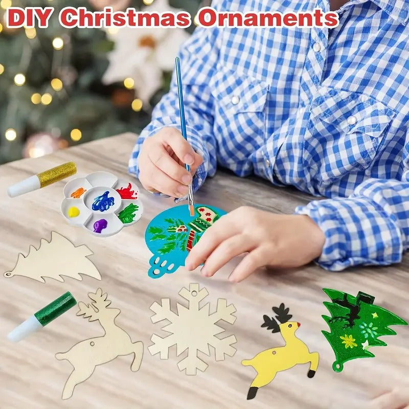 DIY Wooden Christmas Tree Ornaments Craft Set (60pcs) V1142-LP601099523281650