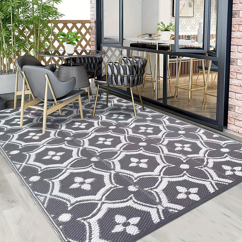 Outdoor Reversible Patio Mat Geometric Pattern V1142-LP601099523408923