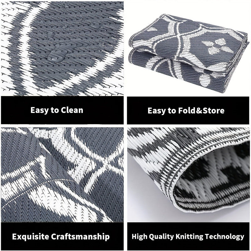 Outdoor Reversible Patio Mat Geometric Pattern V1142-LP601099523408923