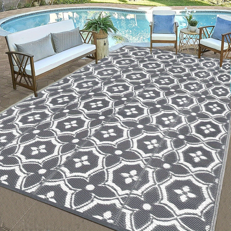 Outdoor Reversible Patio Mat Geometric Pattern V1142-LP601099523408923