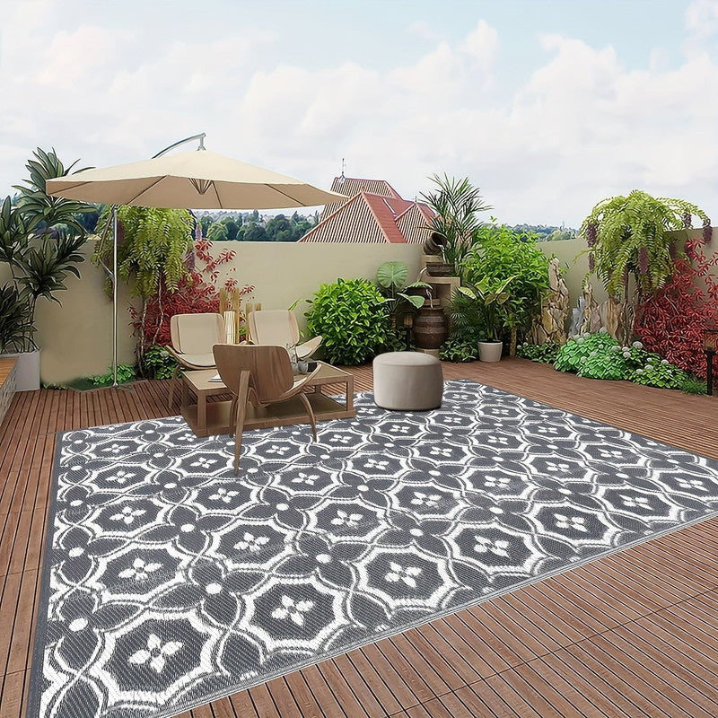 Outdoor Reversible Patio Mat Geometric Pattern V1142-LP601099523408923