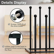 Black Metal Shoe Rack Organizer for Entryway V1142-LP601099526455996