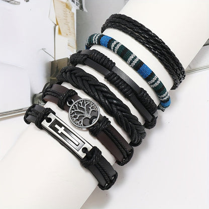 Men's Vintage PU Leather Bracelet Set (36pcs) V1142-LP601099526838909