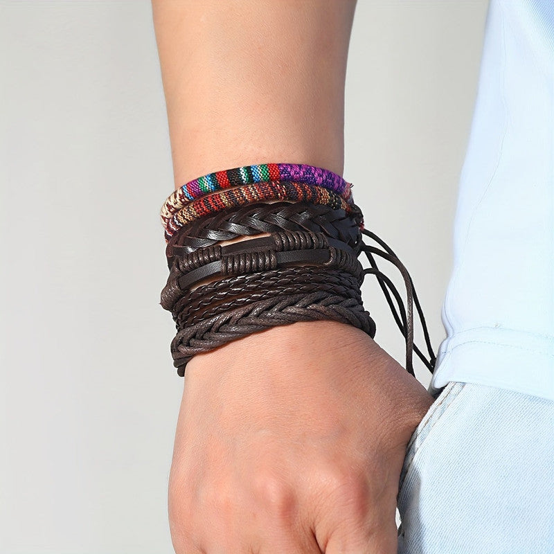 Men's Vintage PU Leather Bracelet Set (36pcs) V1142-LP601099526838909