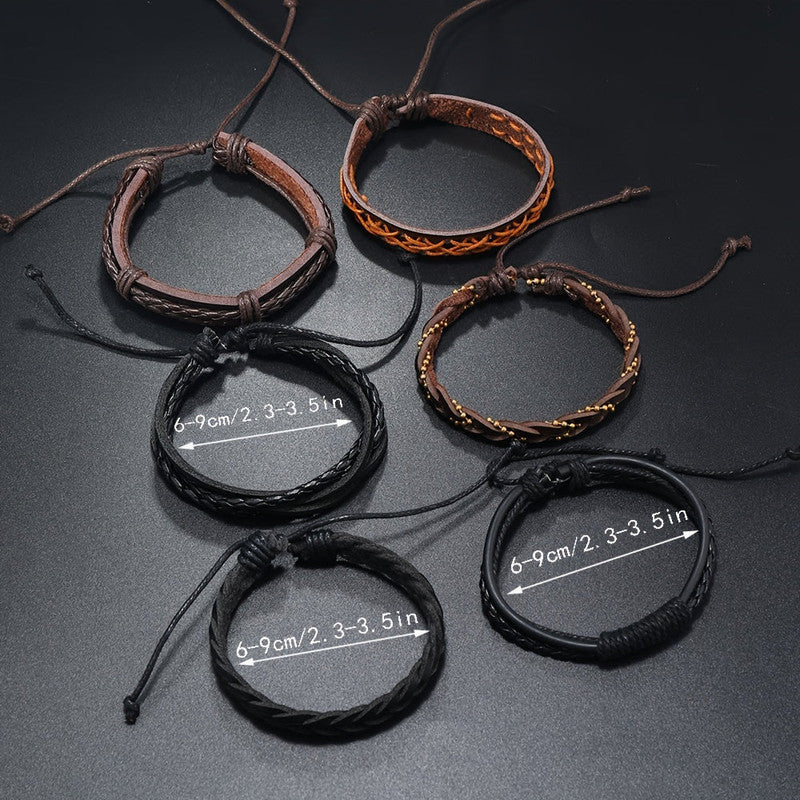 Men's Vintage PU Leather Bracelet Set (36pcs) V1142-LP601099526838909