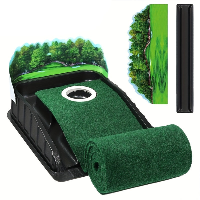 Golf Accelerator Indoor Putting Mat with Ball Return V1142-LP601099534132697
