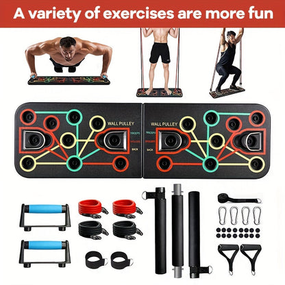 Push-Up Board Set with Resistance Bands V1142-LP601099548223924