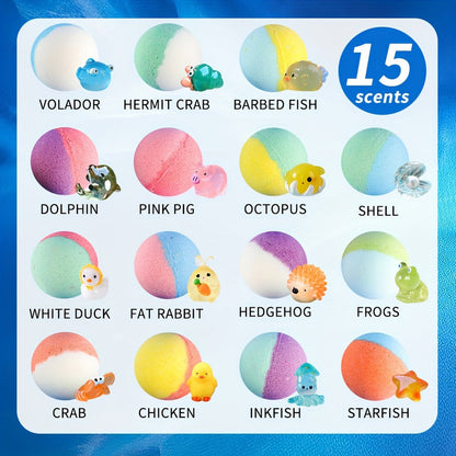 Surprise Toy Bath Bombs for Kids (15-Pack) V1142-LP601099550476453