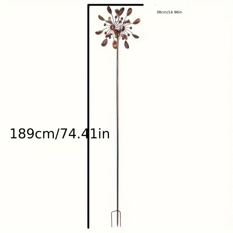 Solar Powered Metal Wind Spinner with LED Lights V1142-LP601099555617858