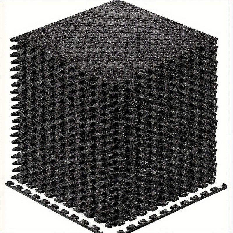 Interlocking Black EVA Fitness Mats Set (20pcs) V1142-LP601099557752782