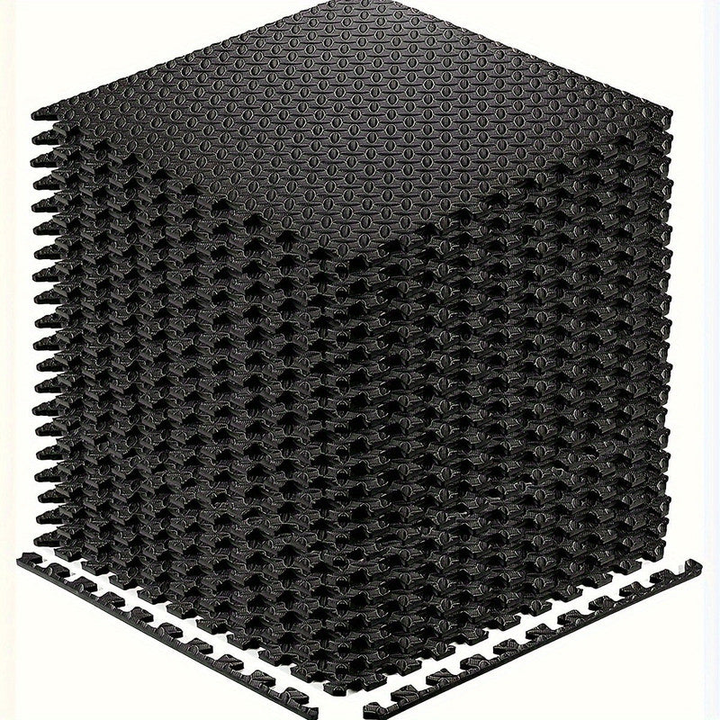 Interlocking Black EVA Fitness Mats Set (20pcs) V1142-LP601099557752782