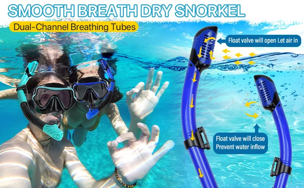 3-Piece Snorkeling Set with Fins and Mask V1142-LP601099591281475