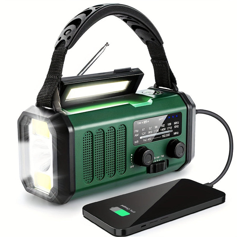 10000mAh Solar-Powered Emergency Radio with Flashlight V1142-LP601099611690254