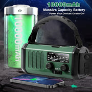10000mAh Solar-Powered Emergency Radio with Flashlight V1142-LP601099611690254