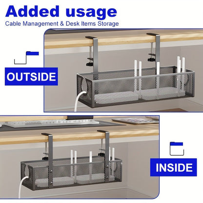 No-Drill Wire Organizer Under-Desk Cable Tray V1142-LP601099623560348