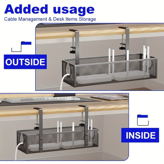No-Drill Wire Organizer Under-Desk Cable Tray V1142-LP601099623560348