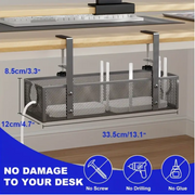 No-Drill Wire Organizer Under-Desk Cable Tray V1142-LP601099623560348