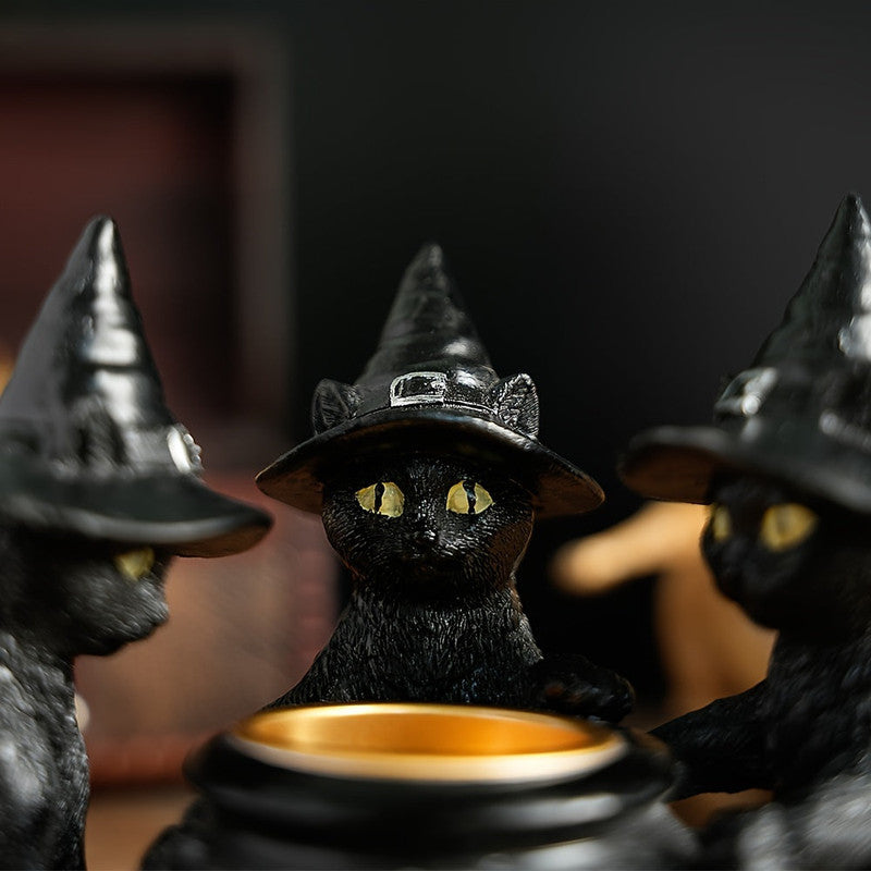 Halloween Witch Cat Sculpture Figurine V1142-LP601099629059501