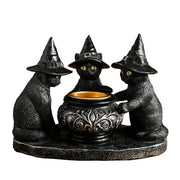 Halloween Witch Cat Sculpture Figurine V1142-LP601099629059501