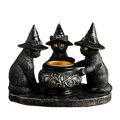 Halloween Witch Cat Sculpture Figurine V1142-LP601099629059501