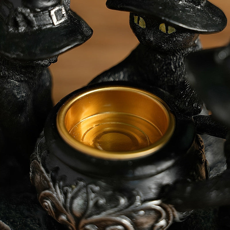 Halloween Witch Cat Sculpture Figurine V1142-LP601099629059501