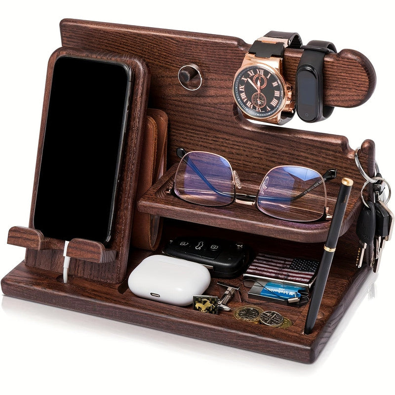Wooden Desk Organizer Phone Docking Station Stand V1142-LP601099669927471