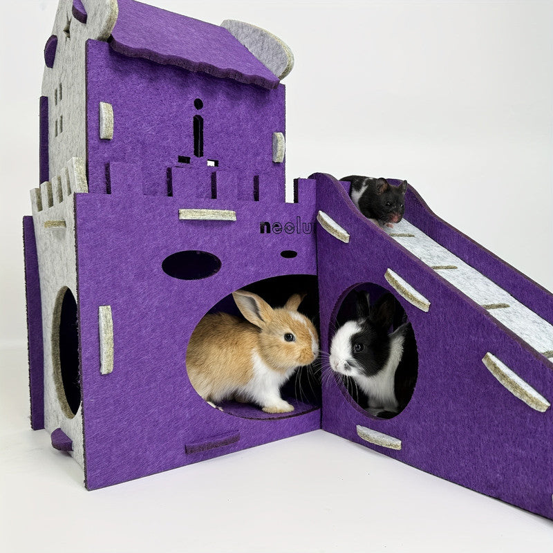 Felt Rabbit Hideaway Bunny Castle Indoor Habitat V1142-LP601099692200062
