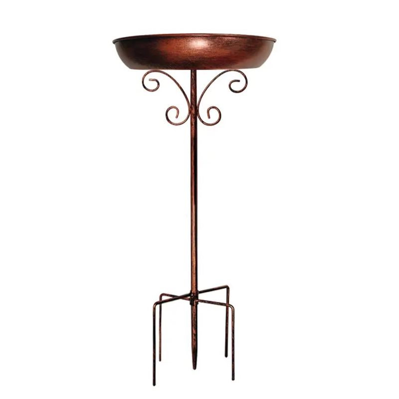 Vintage Metal Bird Bath with Pedestal Stand V1142-LP601099715345068