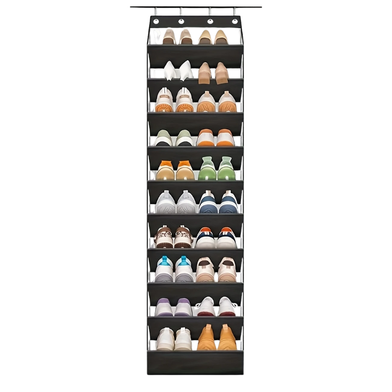 10-Tier Over-the-Door Foldable Shoe Organizer V1142-LP601099717158487