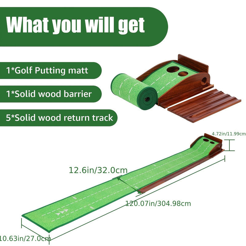 Golf Putting Mat with 2-Hole Training Design V1142-LP601099771300146