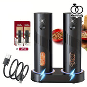 Electric Salt & Pepper Grinder Set with Charging Base (2 pcs) V1142-LP601099777071588