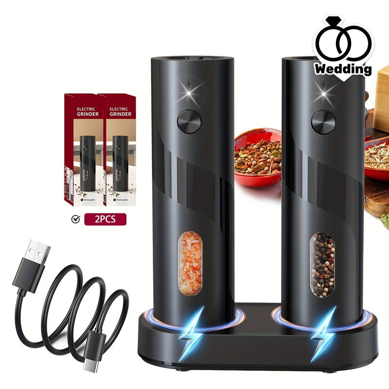 Electric Salt & Pepper Grinder Set with Charging Base (2 pcs) V1142-LP601099777071588