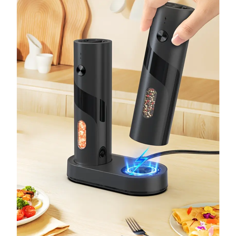 Electric Salt & Pepper Grinder Set with Charging Base (2 pcs) V1142-LP601099777071588