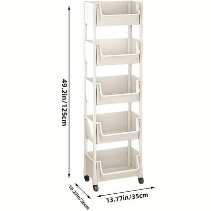 Mobile Bookshelf Office Cart (5-Tier) V1142-LP601099801514802