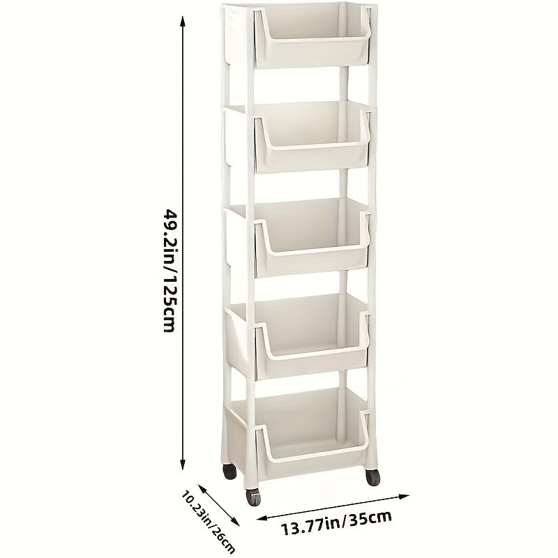 Mobile Bookshelf Office Cart (5-Tier) V1142-LP601099801514802