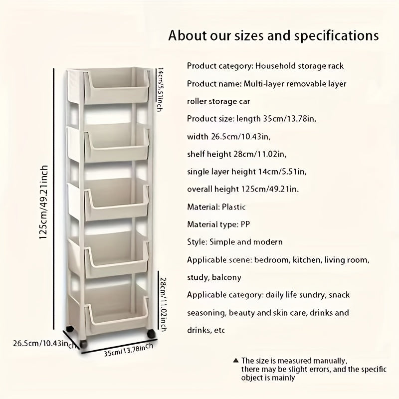 Mobile Bookshelf Office Cart (5-Tier) V1142-LP601099801514802