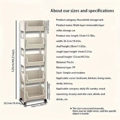 Mobile Bookshelf Office Cart (5-Tier) V1142-LP601099801514802